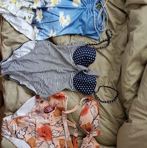 Set of vintage style swimwear swimsuit